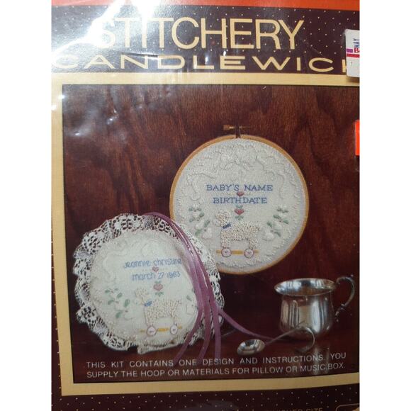 Sunset Designs Stichery Candlewick Kit Someone New Birth Record - Picture 2 of 6